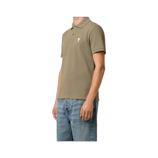 Ami Paris Ami De Coeur Logo Embroidered Polo Shirt