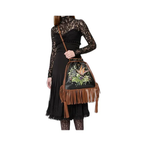 Valentino Garavani NellcÔTe Alice Embroidered Bag With Fringes