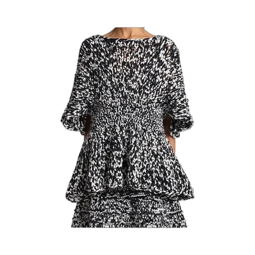 Mathilde Bubble-Sleeve Peplum Top