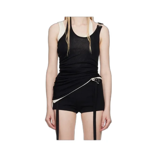 Black Tank Top The Draped Double