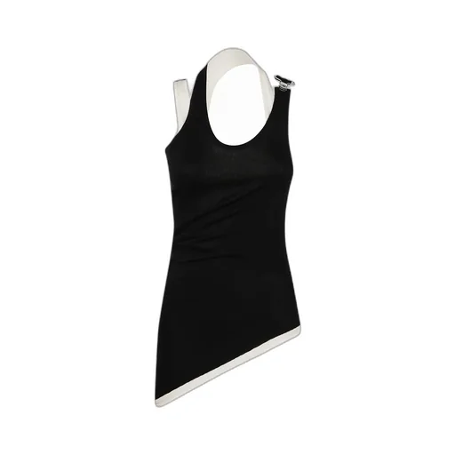 Black Tank Top The Draped Double