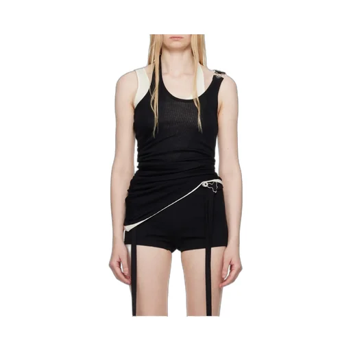 Black Tank Top The Draped Double