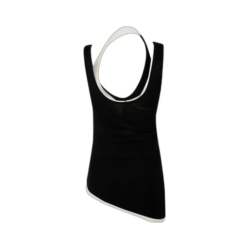 Black Tank Top The Draped Double