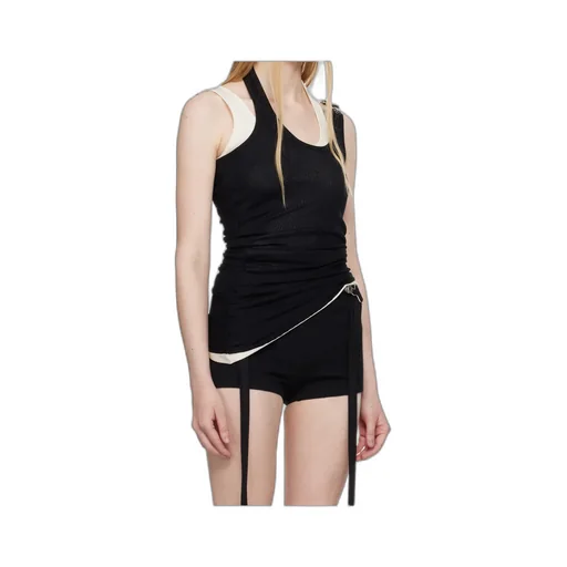Black Tank Top The Draped Double