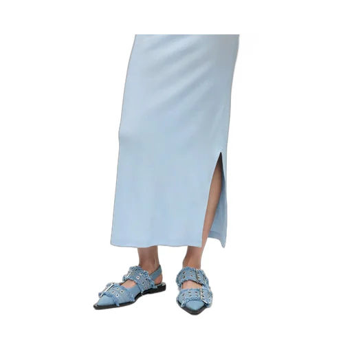 Ganni Feminine Slingback Denim Flat Shoes