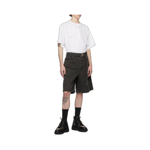 Sacai Belted Denim Bermuda Shorts