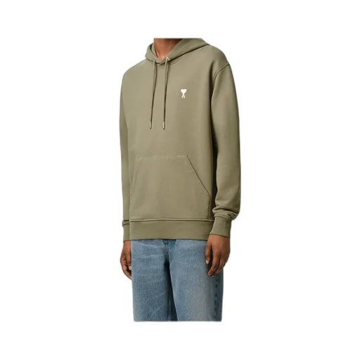 Ami Paris Ami De Coeur Logo-Embroidered Drawstring Hoodie