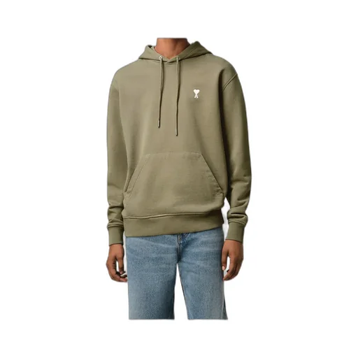 Ami Paris Ami De Coeur Logo-Embroidered Drawstring Hoodie