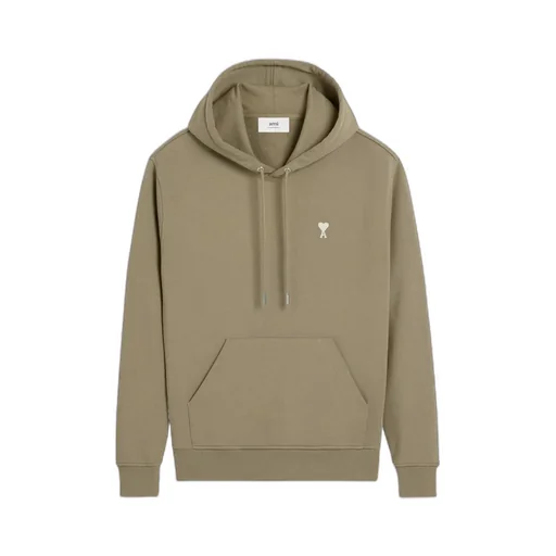 Ami Paris Ami De Coeur Logo-Embroidered Drawstring Hoodie