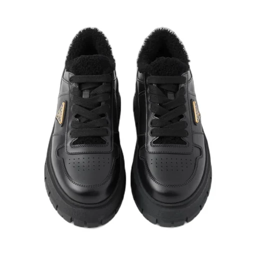 Prada Logo Plaque Lace-Up Sneakers