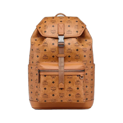 Mcm Monogram Printed Buckled Backpack