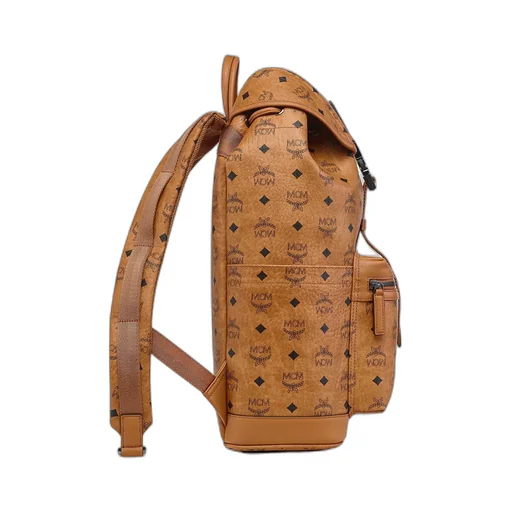 Mcm Monogram Printed Buckled Backpack