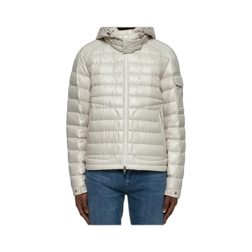 Moncler Lauros Logo Patch Zip-Up Hooded Jacket
