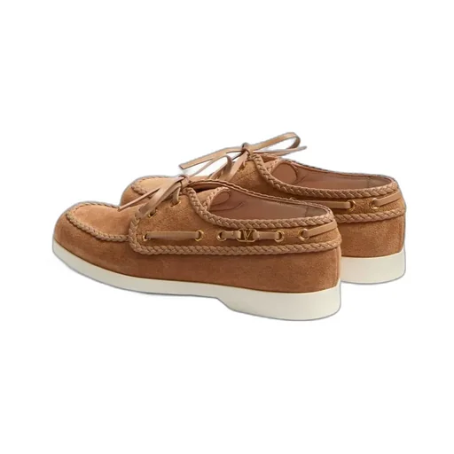 Valentino Braided-Edge Lace-Up Boat Shoes
