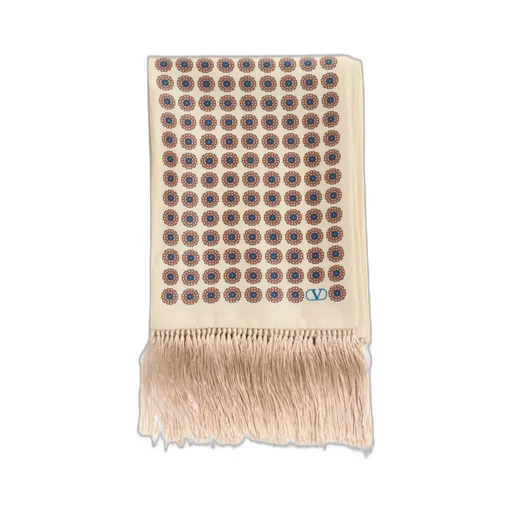 Valentino Garavani Patterned Fringe Detailed Scarf