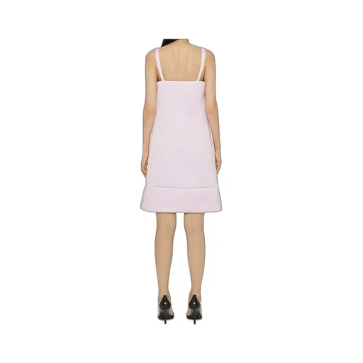 Dress In Satin With Twisted Straps And 4G Detail