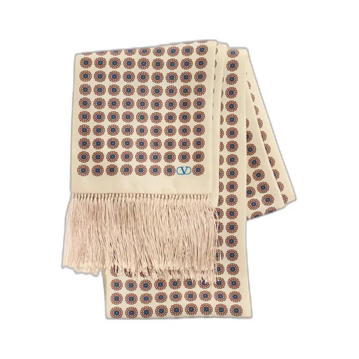 Valentino Garavani Patterned Fringe Detailed Scarf