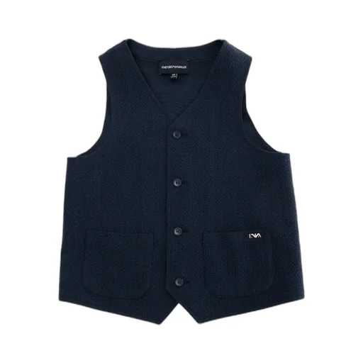 Emporio Armani Kids V Neck Vest With Logo