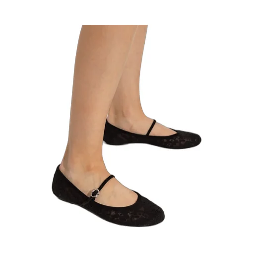 Gianvito Rossi Lace Round Toe Ballerinas