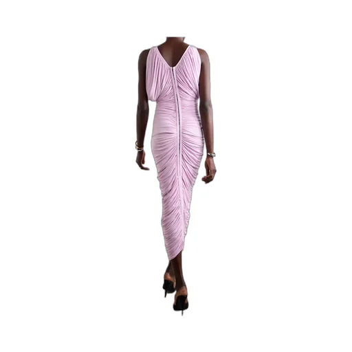 Magda Butrym Ruched V Neck Midi Dress