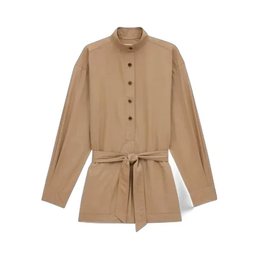 Saint Laurent Button Detailed Belted Tunic