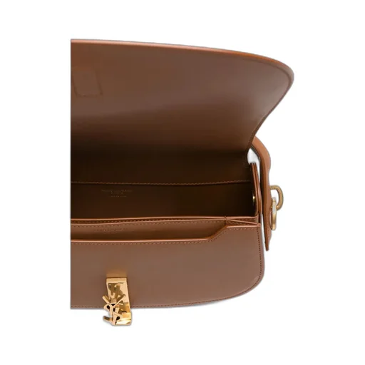 Saint Laurent Logo Plaque Foldover Top Tote Bag