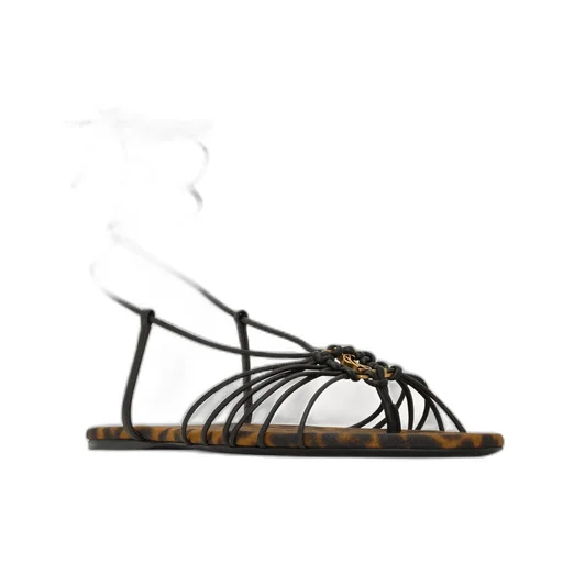 Saint Laurent Babylone Logo Plaque Sandals