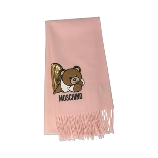 Teddy Bear-Embroidered Scarf