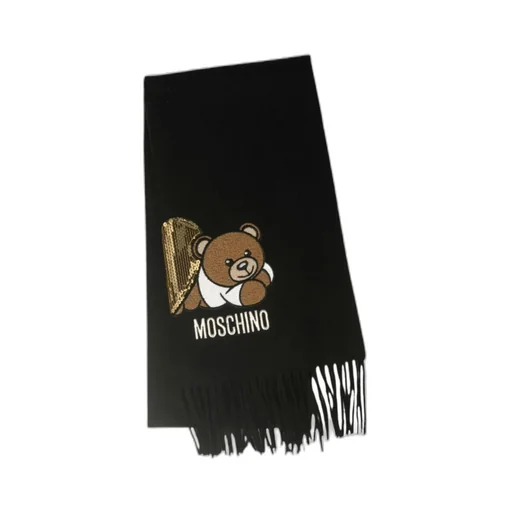 Teddy Bear-Embroidered Scarf