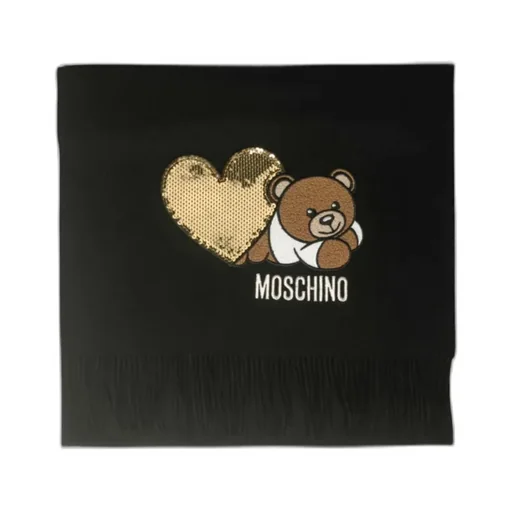Teddy Bear-Embroidered Scarf