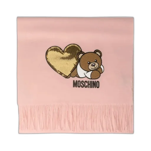 Teddy Bear-Embroidered Scarf