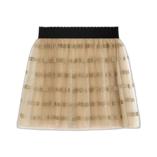Dolce & Gabbana Kids Logo Printed Tulle Skirt
