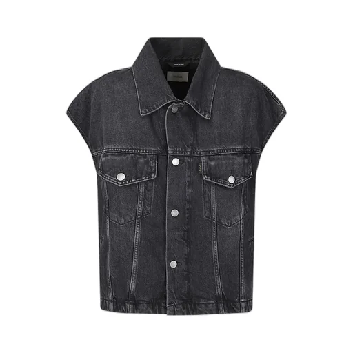 Single-Breasted Denim Vest