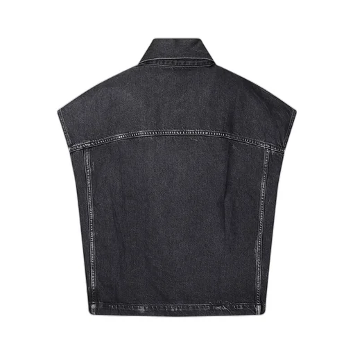 Single-Breasted Denim Vest