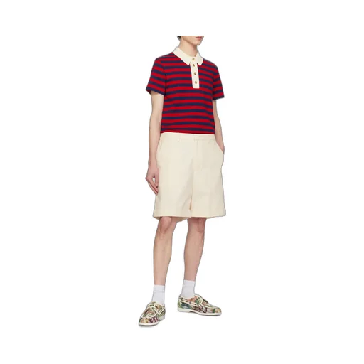 Valentino Striped Button Detailed Polo Shirt
