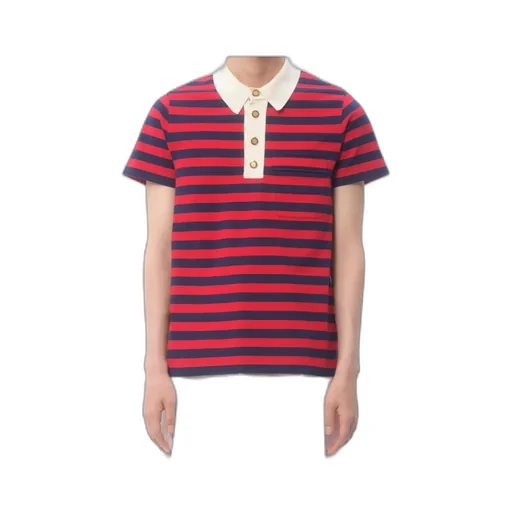 Valentino Striped Button Detailed Polo Shirt