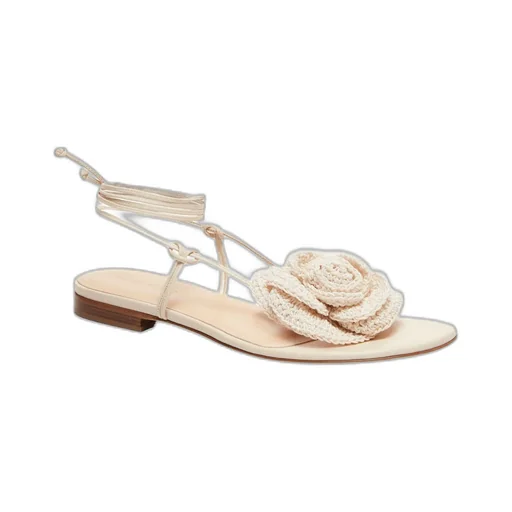 Flower Crochet-Knit Sandals