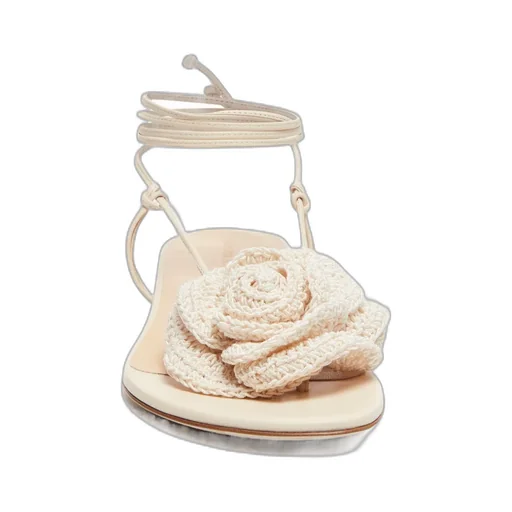 Flower Crochet-Knit Sandals