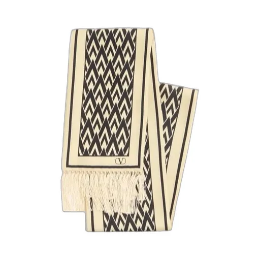 Valentino Toute La V Fringed Edge Scarf