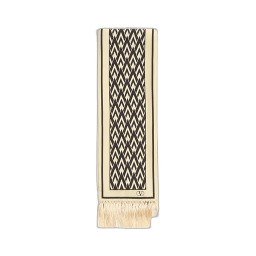 Valentino Toute La V Fringed Edge Scarf