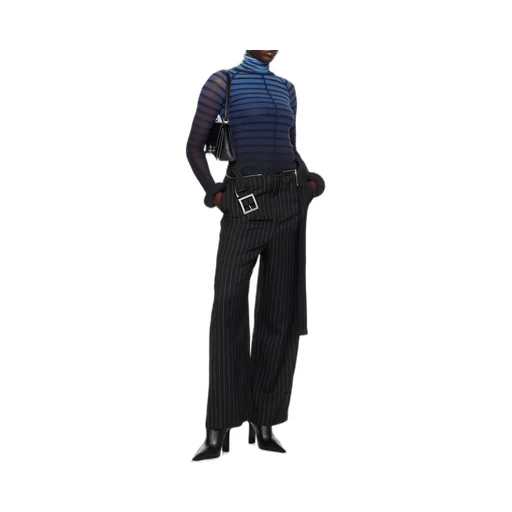 Black & Blue Top The 3D Striped