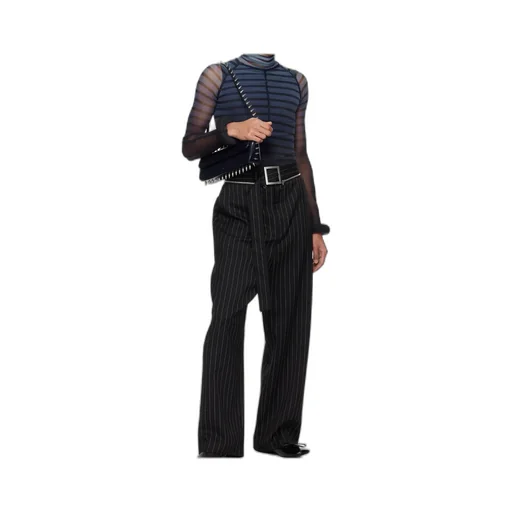 Black & Blue Top The 3D Striped