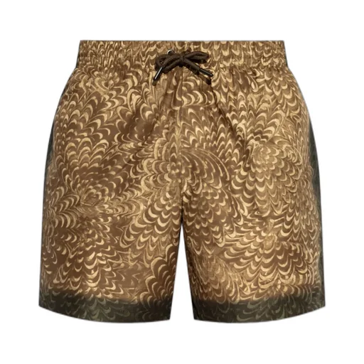 Dries Van Noten Pattern-Printed Drawstring Swim Shorts