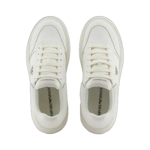 Emporio Armani Round Toe Lace-Up Sneakers