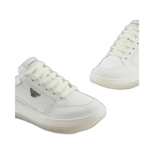 Emporio Armani Round Toe Lace-Up Sneakers