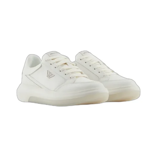 Emporio Armani Round Toe Lace-Up Sneakers