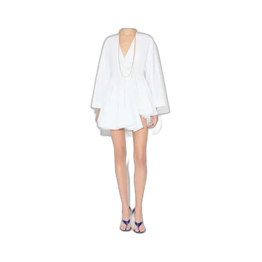AlaÏA Asymmetrical V-Neck Short Dress