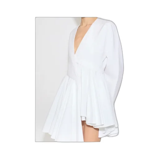 AlaÏA Asymmetrical V-Neck Short Dress