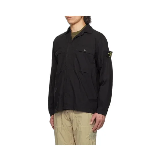 Stone Island Logo Patch Long Sleeved Overshirt