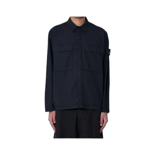 Stone Island Logo Patch Long Sleeved Overshirt